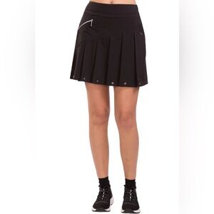 334-Jamie Sadock Airwear Pleated Golf Skort Grommet Zipper Detail Athletic Skirt